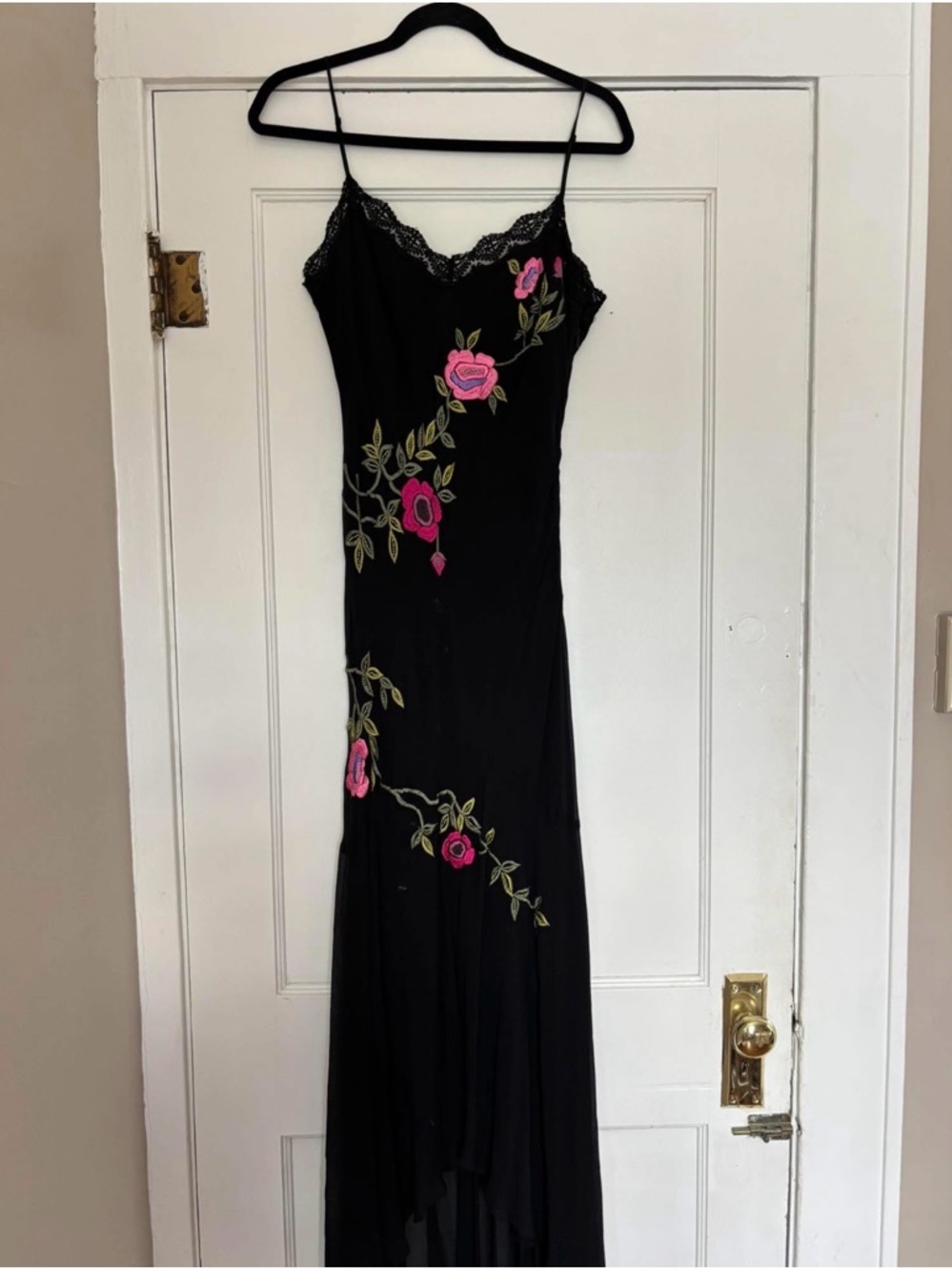 Cache x Sue Wong Vintage Silk Floral Maxi Dress